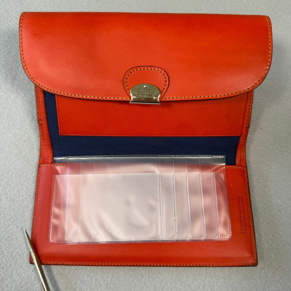 Dooney & Bourke Red Leather Organizer Wallet MBS46 RD Made in Italy with Box - Picture 8 of 8